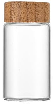 YAMSLAM 1 tubo di vetro a chicco di caffè con tappo in legno, tubi trasparenti in bottiglia, contenitori ermetici sigillati in legno. Contenitore per chicchi di caffè