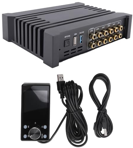 Desikixudy Processore Audio DSP per Auto DSP Un 31 Segmenti, 4 Ingressi e 10 Uscite, Amplificatore di Potenza per Auto DSP AB Un 4 Vie con Display Multifunzione