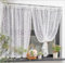 Yaland Rideau brise-bise jacquard style maison de campagne avec délicat motif à rayures et fleurs - Rideau brise-bise avec passe-tringle - 1 pièce - Blanc - 80 x 100 cm