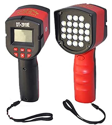 LED Digitales Handheld -Stroboskop DT-2018e LED Flash-Strobe-Drehzahlmesser mit Multifunktions-Handheld-Druckstrobe-Licht aufladbar Stroboskop (21 Lampen)