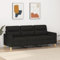 Cozynest 3Sitzer Sofa Loungesofa Couch mit Armlehnen Rückenkissen, Wohnzimmersofa Designsofa Metallgestell, Sitzmöbel Dreisitzer, Modern, Schwarz 180 cm Stoff