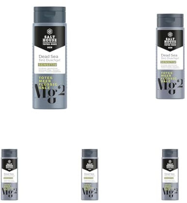 Salthouse Totes Meer Männer 3in1 Duschgel Sensitiv, mit Algenextrakten, für sensible Männerhaut, 250 ml (Packung mit 5)