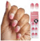 KISS imPRESS Press On Nails 'Beat The Heat' Pink Short Oval Shape Patented Strong Adhesive Nail Glue, No Chip, No Smudge, 30 False Nails Self Adhesive