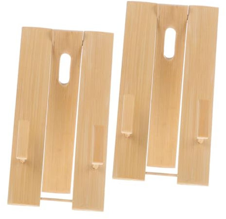 ULTECHNOVO 2pcs Japanese Decorative Fan Stand Holder Bamboo Stand for Displaying Japanese Fans