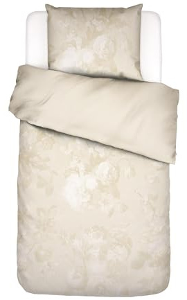 ESSENZA Bettwäsche Floor Oyster, 155x220 cm + 1x 80x80 cm - 100% Baumwollsatin 210TC - Blumen