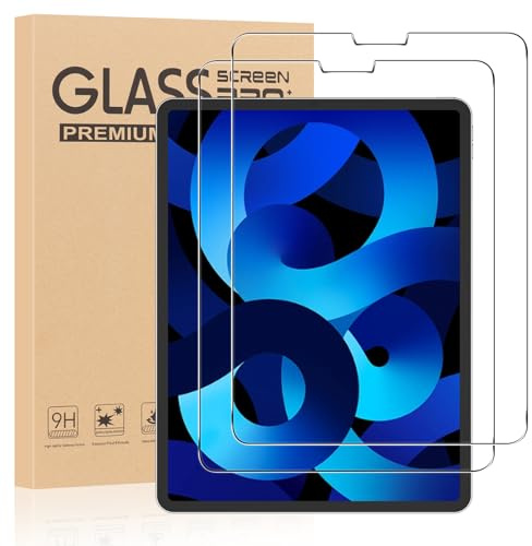 Olgary Verre Trempé [2 Pièces] Pour iPad Air 5/4 (10,9-Pouces, Modèle 2022/2020, 5e/4e Génération), Dureté 9H Film Protection écran,Vitre Protecteur, Clarté HD, sans Bulles, Anti-Rayures