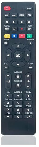 Universal Remote Control for Sony/Philips/Onn/Sharp/RCA/Element/Westinghouse/Sanyo/Emerson TV, Compatible with TV, Streaming Players,DVD Players and Sound Bar Audio