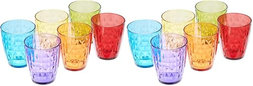 Tognana Gemma, Set 6 Bicchieri cc 320, Vetro, Multicolore (Confezione da 2)