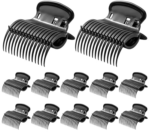 Kunststoff Lockenwickler Klammern, 12 Stück, für Voluminöse Locken, Hot Roller Clips, Papilotten Klammern, Haarstyling Zubehör