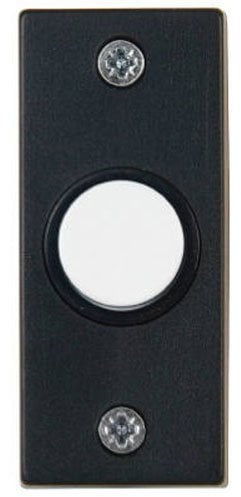 THOMAS & BETTS White Door Chime Push-Button With Black Rim & Black Rectangular Housing For Wired Door Chime System