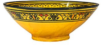 Orientalische Keramikschale Keramikteller Rund Amjad Ø 30cm Groß | farbige marokkanische Keramik Schale Teller bunt aus Marokko | Orient große Keramikschalen flach Geschirr orientalisch handbemalt