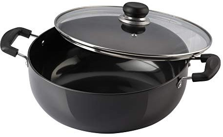 Vinod Hard Anodized Kadai with Stainless Steel Lid, 1.6-Liter