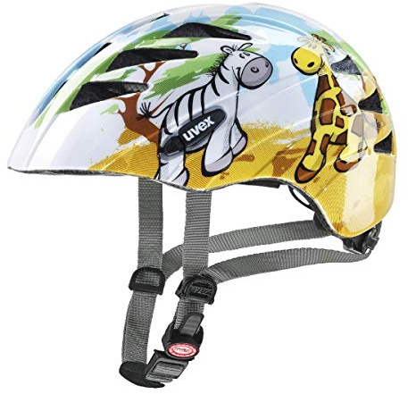 uvex Kid 1 Kinderfahrradhelm, Safari, 47-52 cm | inkl. LED-Licht - individuelle Größenanpassung - Monomatic-Einhandverschluss - Polycarbonat-Schale mit EPS-Kern