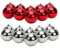 Toyland® 10 Extra Large 100mm Colour Christmas Baubles - Christmas Tree Decorations (Red & Silver)