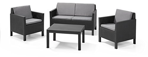 Allibert Lounge Set Chicago big table, Grau, 4-teilig