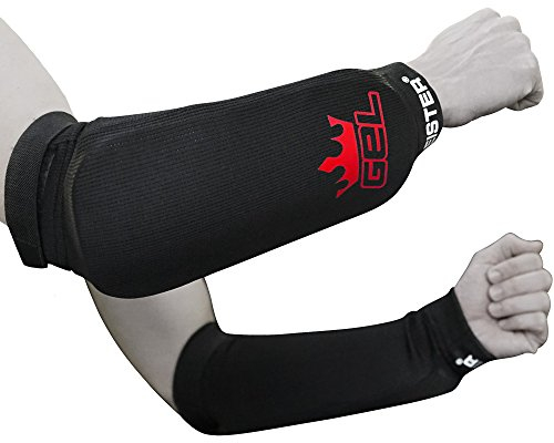 Meister MMA elastischer Unterarmschutz mit Gelpolster - 1 Paar - Schwarz - XS