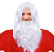 Winomo Perücke und Bart Set: weiß Weihnachtsmann Santa Claus Weihnachtsmann Bart und Perücke Nikolaus Bart und Perücke weiß Santa Lang Bart Nikolaus Kostüm Santa Claus bart weihnachtsmann bart