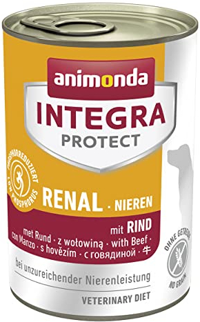 animonda Integra Protect cibo dietetico per cani, alimento umido in caso di insufficienza renale cronica, con manzo 6 x 400 g