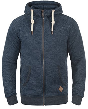 Solid SDVitu Herren Sweatjacke Kapuzenjacke Zip-Hoodie mit Kapuze Kordelzug Kängurutasche Reißverschluss Baumwollmischung Regular fit, Größe:XL, Farbe:Insignia Blue Melange (8991)