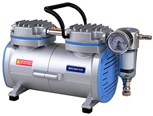 Witeg 00829 167410 – 22 Pompa a Vuoto/Laboratorio Pompa, Rocker 410, 25 Mbar, di 735 mm di Hg, 20 L/Min, Schmiermittel e Senza Olio per Filtrazione, Aria Campioni O Levitazione Tessuto Test