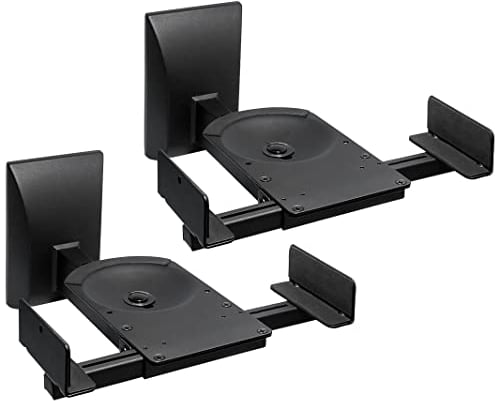 mywall HB5L HB 5L - Soporte de pared para altavoz (inclinación+giro ajustable sin herramientas, 25 kg), color negro, 1 par