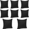 WOLTU® 8X Kissenbezug Kissenhülle 100% Baumwolle mit Reissverschluss, 8er Set Sofakissen Dekokissen Kopfkissen Hülle Bezüge Bezug, 30x30 cm, Schwarz