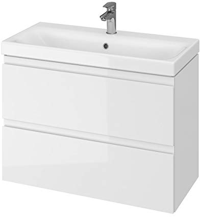 VBChome - Mobile da bagno Slim, lavabo con mobiletto, 2 cassetti, modello Moduo