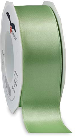 Präsent C.E. Pattberg Satin pastellgrün, 25 m Satinband zum Einpacken von Geschenken, 40 mm Breite, Geschenkband zum Dekorieren & Basteln, Dekoband, Anlass