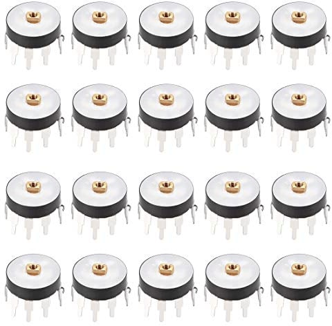 sourcing map 20 Stück Rad für Duplex Potentiometer mit Schalter 50k Ohm Varistor Single Kreis