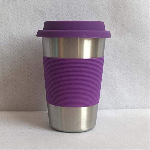 fssdd Stainless Steel Coffee Bottle Mug With Car Water Bottle Travel Wine Glass Coffee Mug 500ml Purple