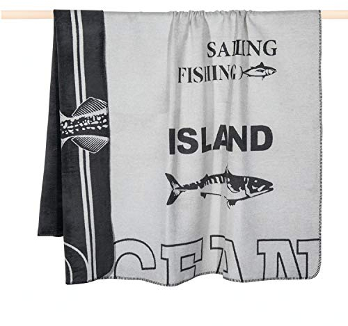 PAD - Beach - Decke/Wohndecke - Materialmix - Grau - 150 x 200 cm