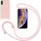 GoodcAcy Handykette Handyhülle für iPhone XS Max,Smartphone Necklace Hülle mit Band Schutzhülle mit Kette zum umhängen Halskette Flüssig Silikon Case für iPhone XS Max,Pink