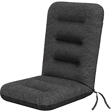 PillowPrim Sitzkissen für Gartenstühle – Palettenkissen – Für Outdoorfans & Gartenfreunde – Bequemer Sitzkomfort – Robust, Schwarz Ökoleinen, 48x48x75 cm
