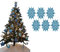 Simply Products Pack of 6-10cm Glitter Hanging Decoration, Snowflakes Christmas Tree Decorations (Ice Blue)