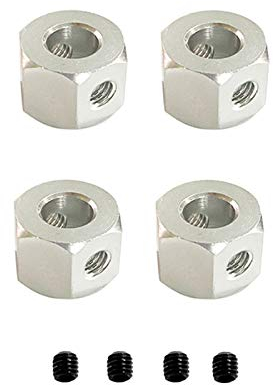 Wzxhew Für 4 Stück LKW-Modell 12 mm auf Metall WPL MN Upgrade Auto 5 mm Set D12 Adapter Kits Kamera Drohne Zubehör (Silber)