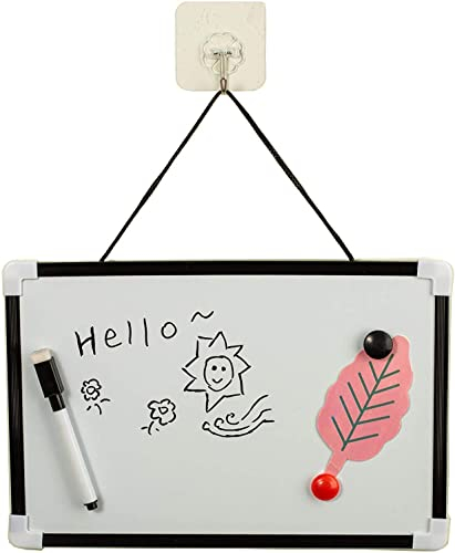 JKG® SMALL A4 WHITEBOARD - Mini Whiteboard And Pen | Dry Wipe Notice Memo Board | Eraser & 2 Magnets - Portable Desk Magnetic Whiteboard Accessories | Magnetic Wall Board For Kids | Kids Whiteboard
