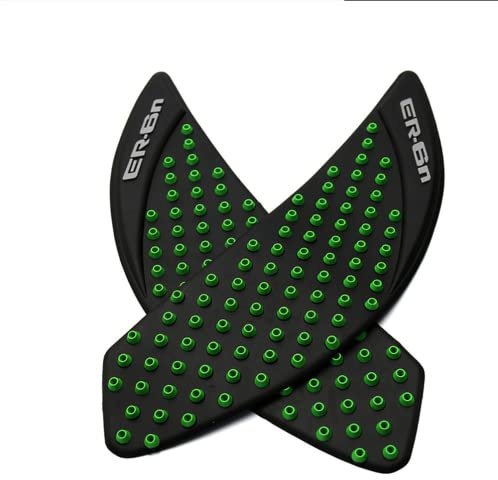 ESPEEDMTC Per Kawasaki ER-6N 2005-2016 Protettore Antiscivolo Tappo serbatoio Adesivo Serbatoio Carburante Ginocchio Grip Traction Side 3M Decalcomania (Green)
