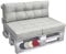 Beautissu Set Palettenkissen Outdoor 1x Sitzkissen 120x80cm & 1x Rückenkissen 120x40cm – Sitzkissen Paletten Möbel Couch Europaletten Auflage Palettensofa Palettenmöbel Kissen Balkon Lounge Hellgrau