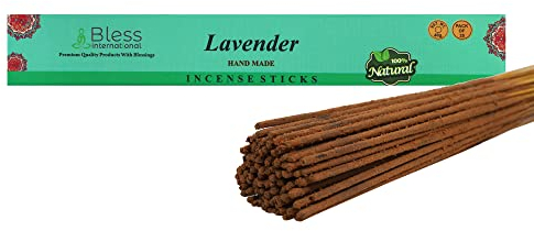 Bless-Lavendel - Räucherstäbchen 100%-Natürlich-Handgemacht-Handgetaucht-Räucherstäbchen-Organisch-Chemikalien-Frei für Reinigung-Yoga-Meditation Der Beste Holzduft (2 5 Stäbchen. (40 gm)