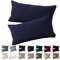 Soifox Kissenbezug 40 x 80 2er Set - Kopfkissenbezug 40x80 Blau 100% Mikrofaser bügelfrei & knitterfrei mit Reißverschluss