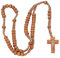10 Stück Rosenkranz aus Holz, Treuer Katholischer Rosenkranz aus Holz, Natürliche Holzperlen, Rosenkranz, Halskette, Kreuz, Kruzifix, Katholischer Anhänger, Katholisches Gebet, Jesus,(Hellbraun)