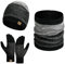 INSISMY Winter Beanie Mütze Schal für Herren mit Touchscreen Handschuhen Totenkopf Kappe Halswärmer Schals für Damen und Herren Fleece gefüttert Unisex