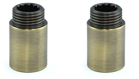 Hot Flow | 30mm Rigid Radiator Valve Extensions 1/2 inch BSP (Antique Brass) (Pair)
