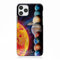 Personalised Initials Phone Case For Apple iPhones, 16, 15, 14,13, 12, 11, Pro Max, Mini, XR, SEBlack Name, Sun Planet Line Hard Phone Cover, Space Phone Case