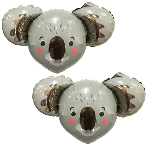 CHANGZHONG 2 x braune Koalabär-Folienballons (86,9 x 59,9 cm) – Kinder & Babys Unisex – Geburtstag & Babyparty – Tier & Dschungel Thema