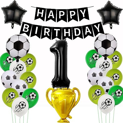 Fußball Luftballon 1. Geburtstag, Fußball 1 Geburtstag Deko, Fußball Deko Jungen 1 Jahre,Thema Party 1 Jahr, 1 Ballon, Geburtstagsdeko Jungen 1 Jahr