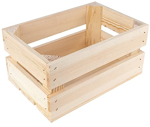 Creative DECO Caja de Madera Natural Decorativa | 30 x 20 x 15 cm | Cesta de Madera Ideal para Almacenaje Regalo Decoración Bricolaje Manualidades | Documentos Juguetes Herramientas