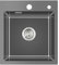 KEOKBON Fregadero negro de 45 x 50 x 20 cm, acero inoxidable antracita, 1 cuenco, empotrable negro con orificio para grifo, fregadero de cocina de acero inoxidable, incluye sifón y colador de desagüe