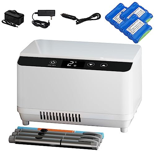Pochette Isotherme Insuline Glacière, Mini Refrigerateur à Médicaments Haute Capacité, Portable pour Refroidisseur d'insuline, Autonomie de la Batterie 7,4 V 6 ~ 8 heures ( Size : Lithium Battery x3 )