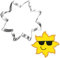 LUBTOSMN Sonne Cookieausstecher, 9,6 cm, Sommer-Keks-Ausstechformen, Fondantformen zum Backen